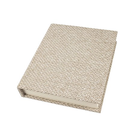 CAIXA LIVRO EM MADEIRA E LINHO BEGE G 33X28 CM LUCATTI