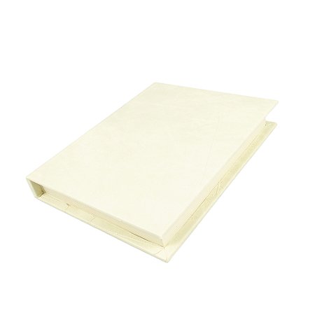 CAIXA LIVRO EM MADEIRA E LINHO P 26X21 BRANCO LUCATTI