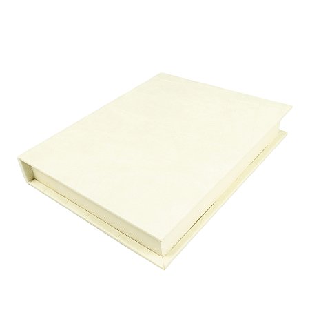 CAIXA LIVRO EM MADEIRA E LINHO G 32X27X6 CM