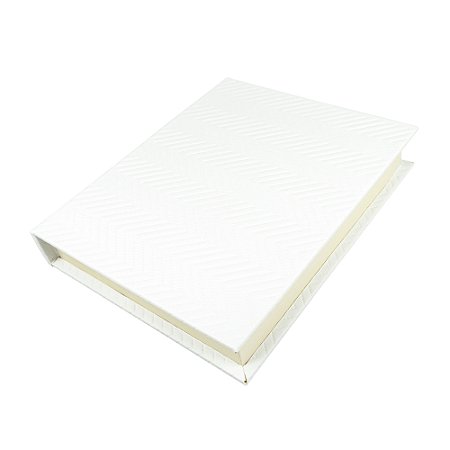 CAIXA LIVRO EM MADEIRA E PU BRANCO G 32X27 CM LUCATTI