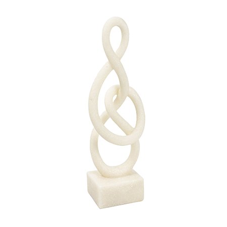 ESCULTURA DECORATIVA EM RESINA BRANCO 37CM LUCATTI