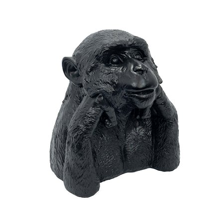 ESCULTURA DECORATIVA MACACO EM RESINA 21CM LUCATTI