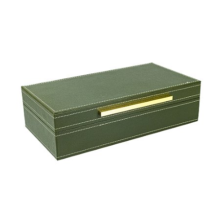 CAIXA DECORATIVA EM MADEIRA COM REVESTIMENTO EM PU 31X16 CM