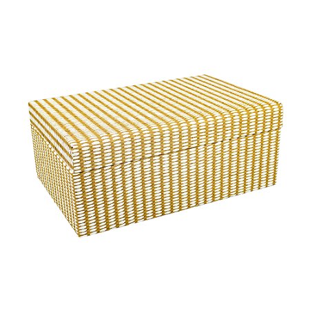 CAIXA DECORATIVA EM MADEIRA E LINHO G 31X21 CM LUCATTI
