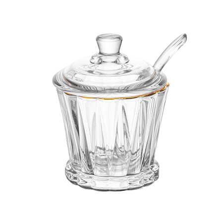 ACUCAREIRO CRISTAL C/ COLHER FIO DE OURO RADIAL 210ML LYOR