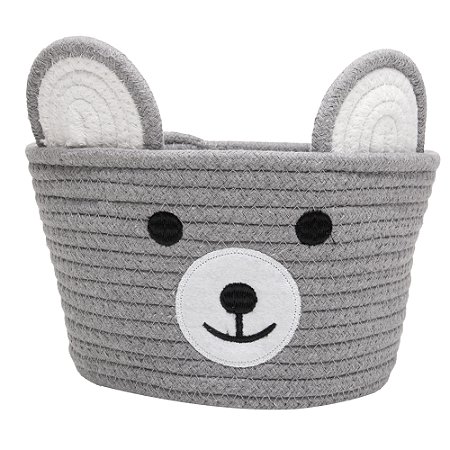 CESTA BEAR 22x22x14 CM CINZA POLIESTER LYOR