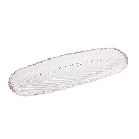 TRAVESSA FOLHA DECOR CRISTAL DE CHUMBO LEAF 39,5X14CM LYOR