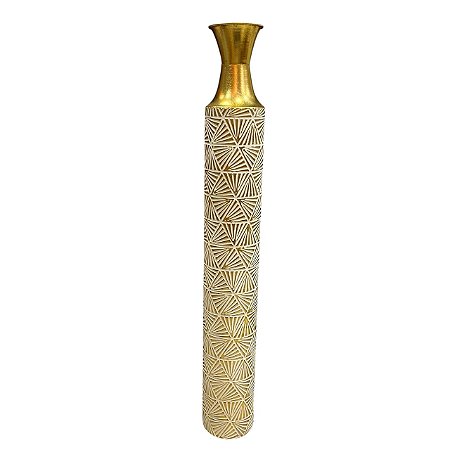 VASO DE CHAO EM METAL DOURADO 89X14,5CM