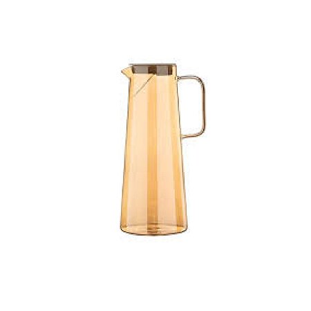 JARRA VIDRO AMBAR COM TAMPA 1800 ML 28X11X14CM