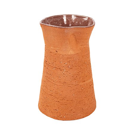 VASO RUSTICO DECORATIVO EM CERAMICA TERRACOTA 21X14CM