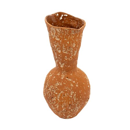 VASO DECORATIVO RUSTICO EM CERAMICA 29X13CM