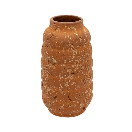 VASO RUSTICO DECORATIVO EM CERAMICA  24X11CM