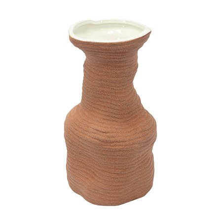 VASO EM CERAMICA TERRACOTA TEXTURIZADO G 28X15CM