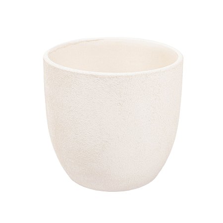 VASO DECORATIVO EM CERAMICA BRANCO 13X14CM