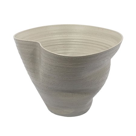VASO DECORATIVO ORGANICO EM CERAMICA CINZA 24X35X33CM