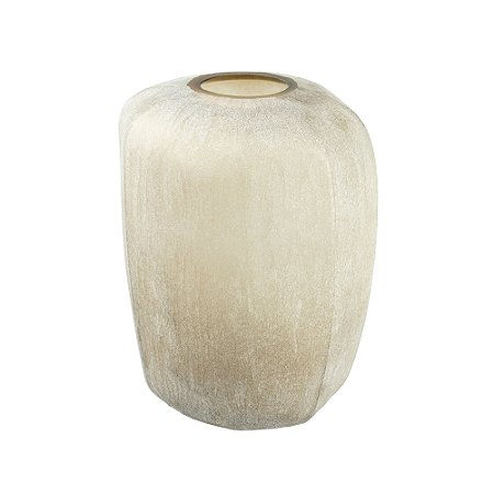 VASO DECORATIVO EM VIDRO MARROM CLARO FOSCO 34X26X23CM