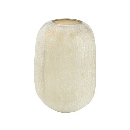 VASO EM VIDRO MARROM CLARO FOSCO DECORATIVO 33X23CM