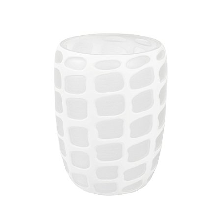 VASO EM VIDRO BRANCO FOSCO COM DETALHES INCOLOR G 34X26