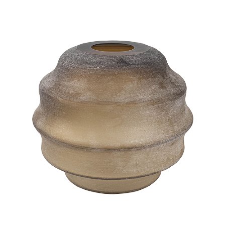 VASO EM VIDRO MARROM FOSCO DECORATIVO P 29X33CM