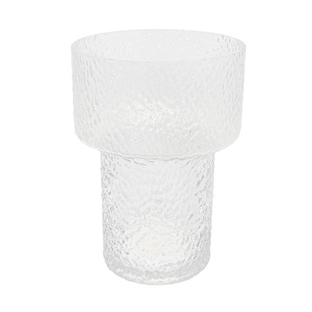VASO DECORATIVO EM VIDRO INCOLOR G 30X21CM