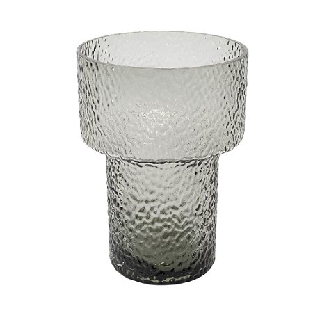 VASO DECORATIVO EM VIDRO FUME G 30X21CM