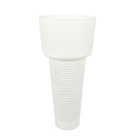 VASO DECORATIVO EM VIDRO BRANCO G 45X21CM