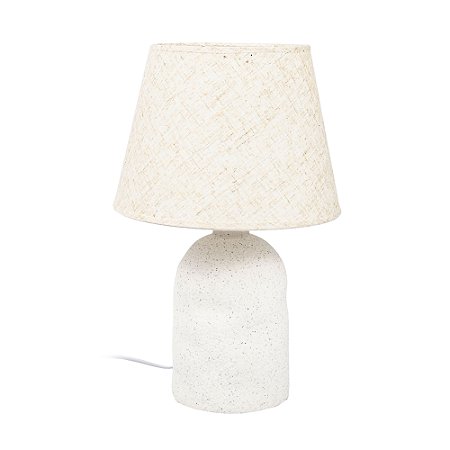 ABAJUR EM CERAMICA RUSTICA COM CUPULA NATURAL 36X26CM