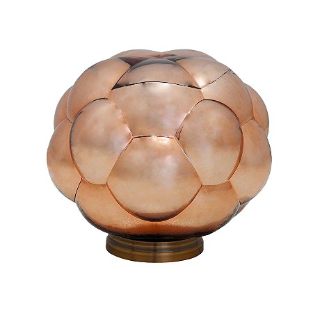 LUMINARIA EM METAL C/ VIDRO METALICO COBRE 37X37cm