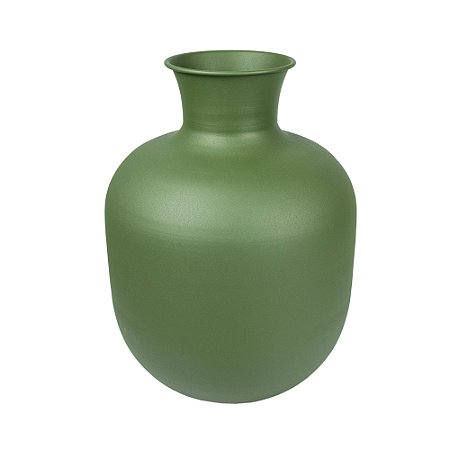VASO BOJUDO DECORATIVO DE METAL 42X29X14CM