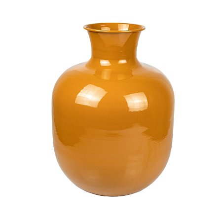 VASO BOJUDO DECORATIVO DE METAL 42X29X14CM