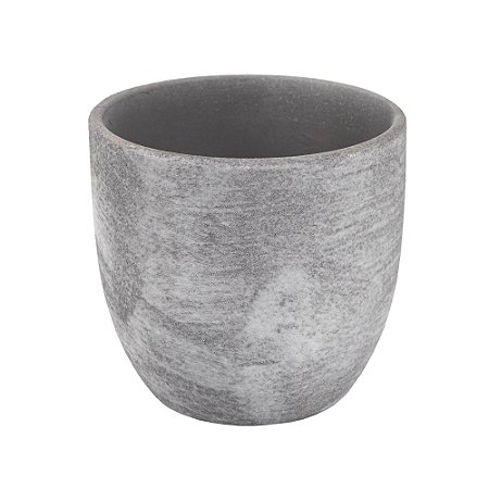 VASO DECORATIVO TEXTURAS EM CERAMICA CINZA 13X14CM