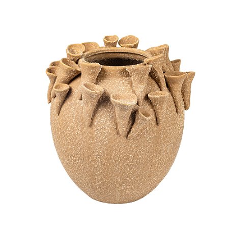 VASO DECORATIVO CORAIS EM CERAMICA TERRACOTA 24X24X24CM