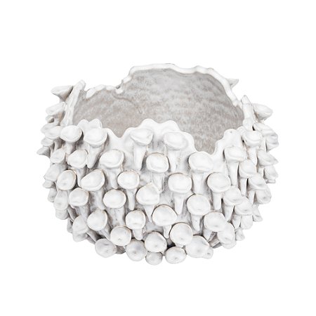 VASO MARES DECORATIVO EM CERAMICA BRANCO P 17X27CM