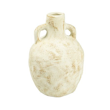 VASO DEDORATIVO COM ALCA EM CERAMICA RUSTICA 15X11CM