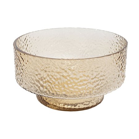 VASO CENTRO DE MESA DECORATIVO EM VIDRO MARROM 15X28CM