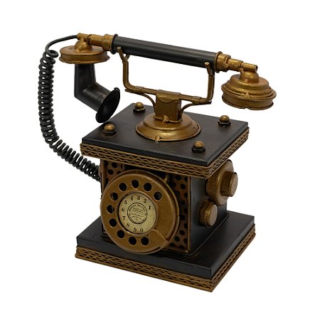 MINIATURA DE TELEFONE ANTIGO DECORATIVO 22,5X21,5X14CM