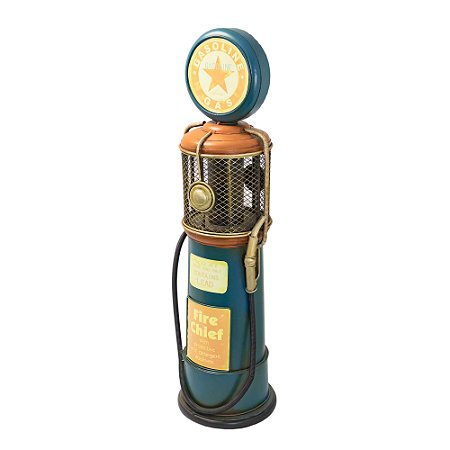 MINIATURA BOMBA GASOLINA DECORATIVA AZUL 65X19X19CM