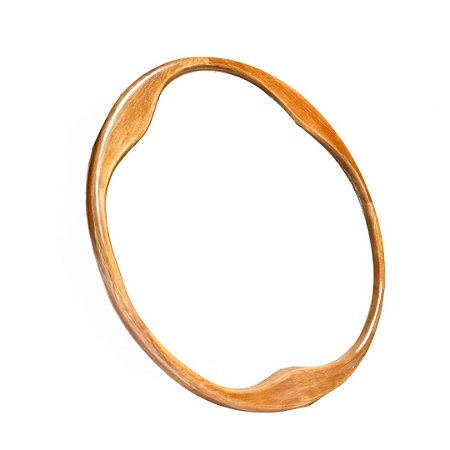 ESPELHO DE PAREDE ORGANICO MOLDURA MADEIRA 70X67X3,5CM
