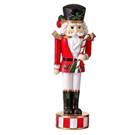 QUEBRA NOZES DECORATIVAS DE NATAL EM RESINA COM BENGALA 23CM