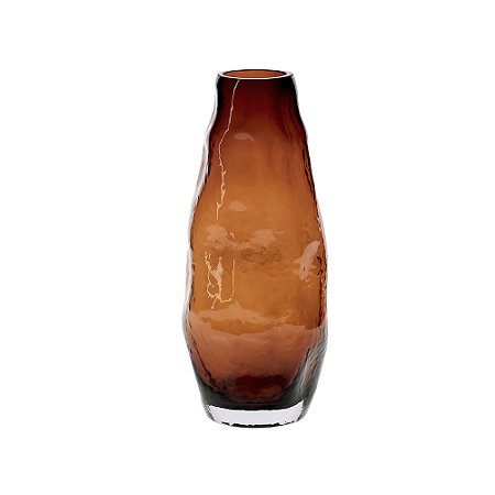 VASO EM VIDRO AMBAR MART 32cm