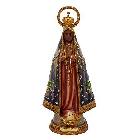 ESCULTURA NOSSA SENHORA APARECIDA EM RESINA 42CM