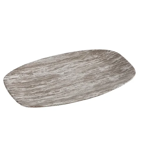 CENTRO DE MESA DECORATIVO EM CERAMICA CINZA MARMORIZADO