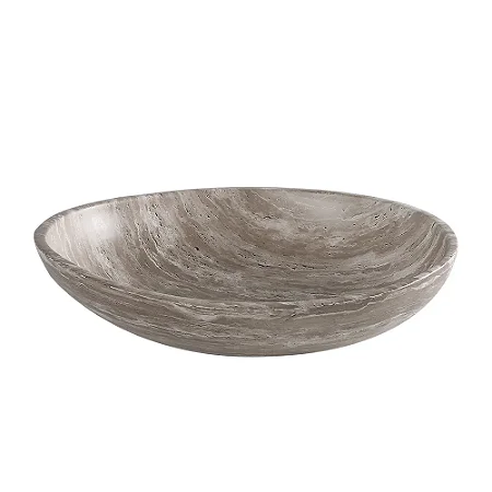 CENTRO DE MESA DECORATIVO EM CERAMICA CINZA MARMORIZADO