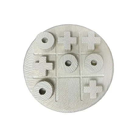JOGO DA VELHA DECORATIVO EM CIMENTO BRANCO 18CM