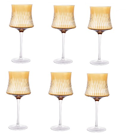 CJ 06 TACAS EM VIDRO AMBAR E TRANSPARENTE 500ML