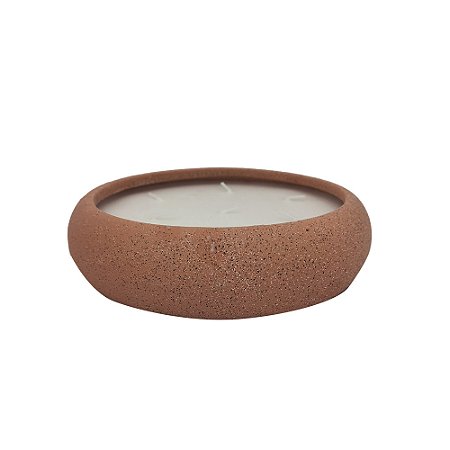 CACHEPOT COM VELA AROMATIZADA VANILLA EM CERAMICA MARROM G