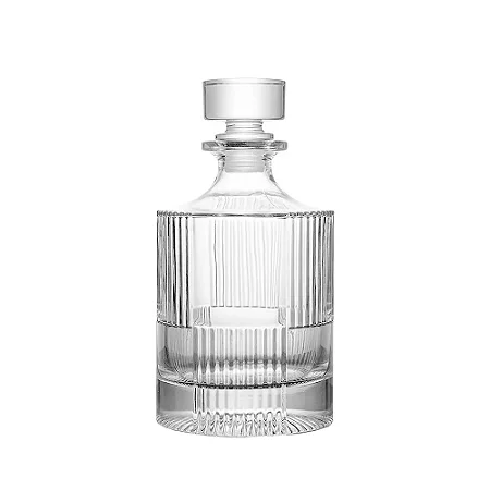 GARRAFA DE WHISKEY EM VIDRO DETALHADO TRANSPARENTE 900ML
