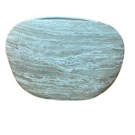 VASO DECORATIVO EM CERAMICA CINZA MARMORIZADO