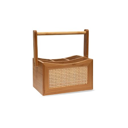 PORTA TALHERES CM ALCA EM BAMBU NATURAL DETALHE EM PALHA cadastrar