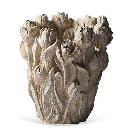 VASO DECORATIVO EM CIMENTO TULIPAS cadastrar
